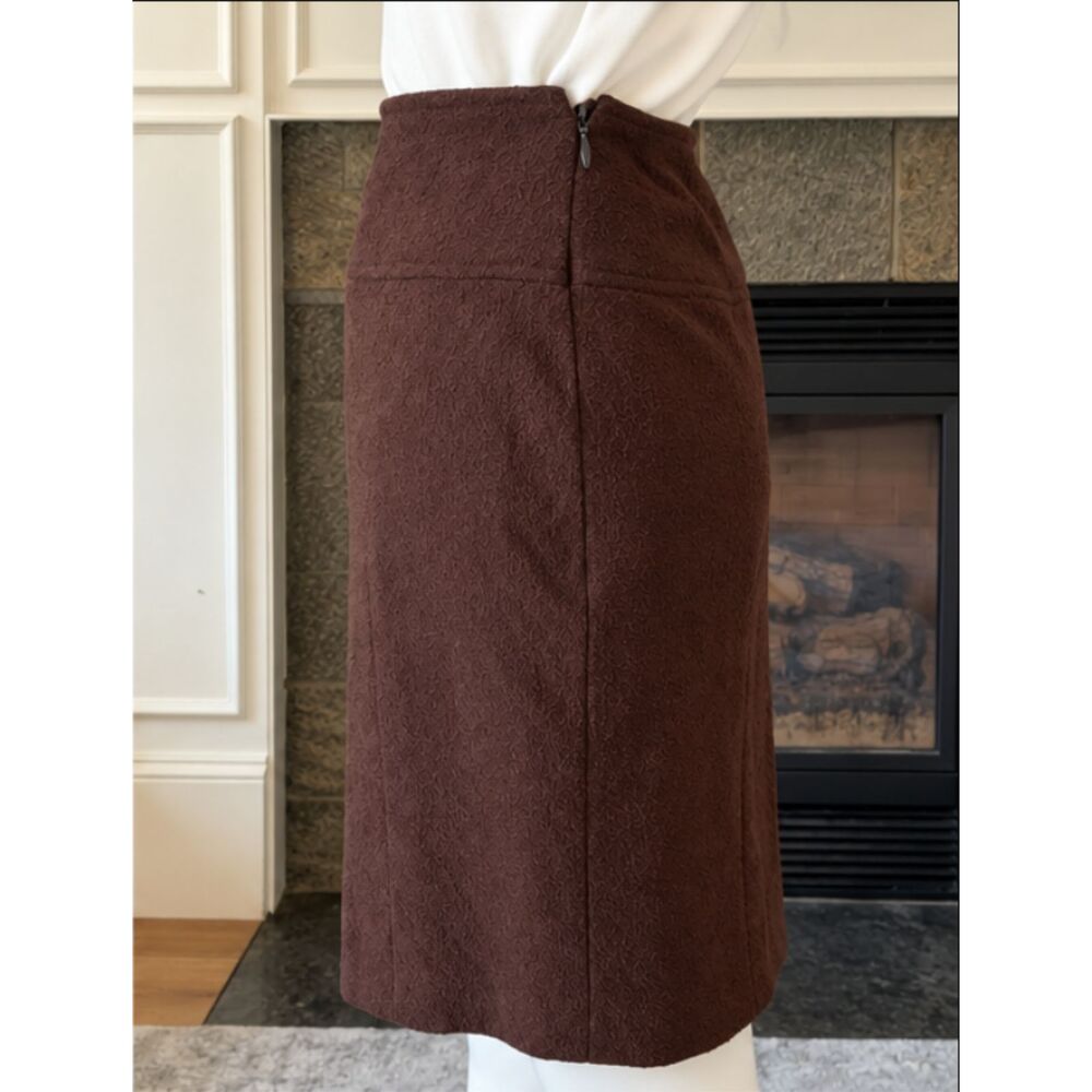 CHANEL Boutique Vintage 1998 Brown Wool Silk Lined Skirt Size 36 France - Picture 3 of 6